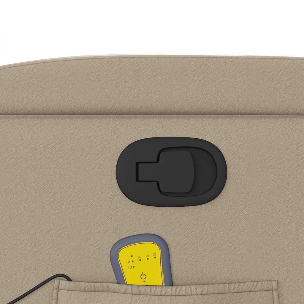 Poltrona Alzapersone Massaggi Reclinabile Cappuccino Similpelle - homemem39