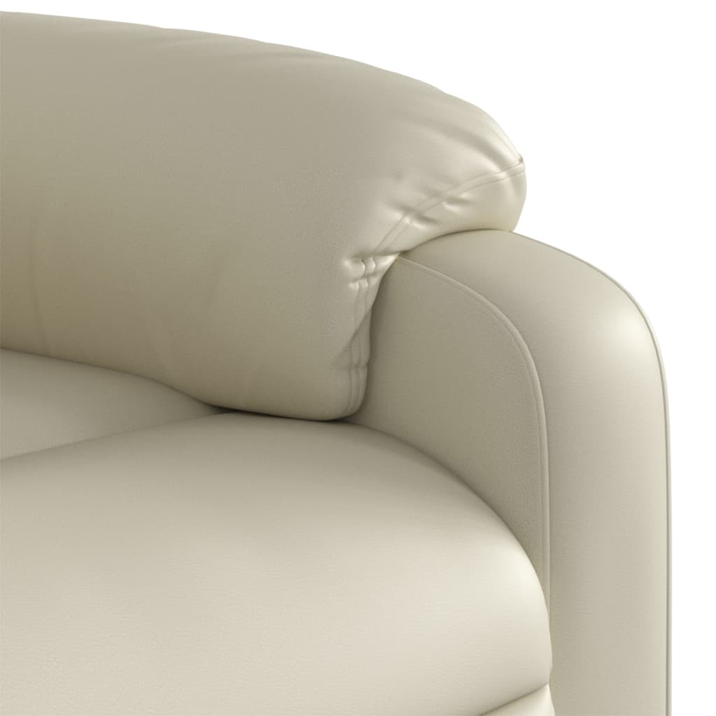 Poltrona Alzapersona Reclinabile Crema in Similpelle | homemem39