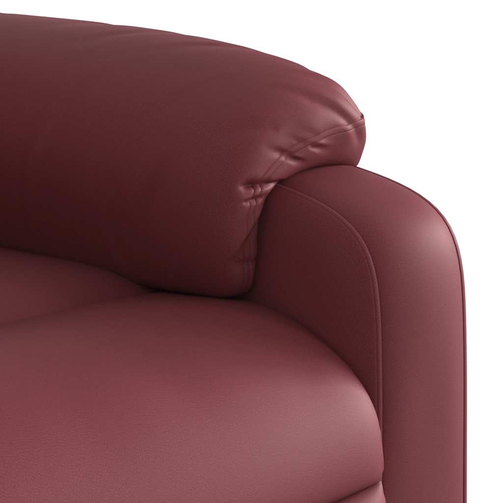Poltrona Alzapersone Massaggi Reclinabile Rosso Vino Similpelle | homemem39
