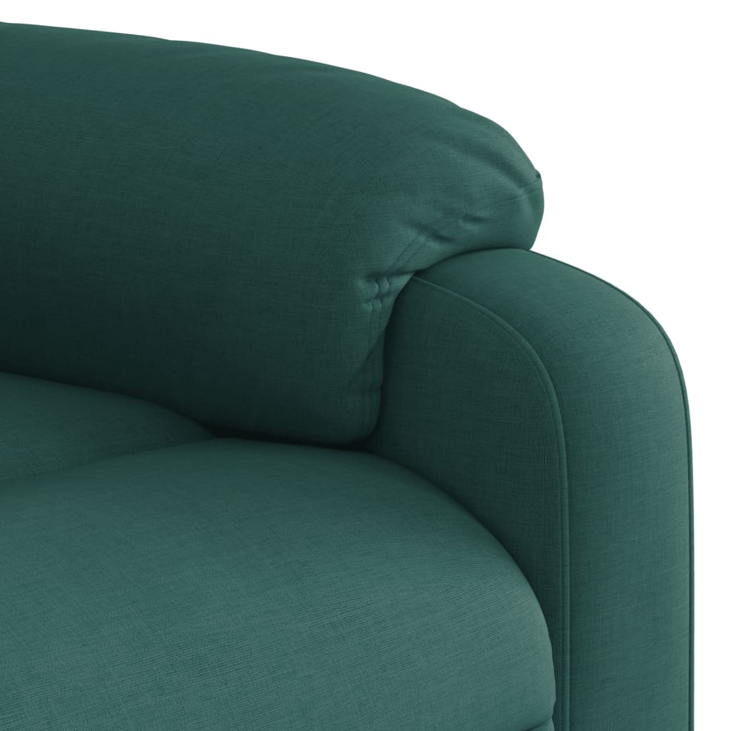 Poltrona Alzapersona Massaggiante Verde Scuro in Tessuto | homemem39