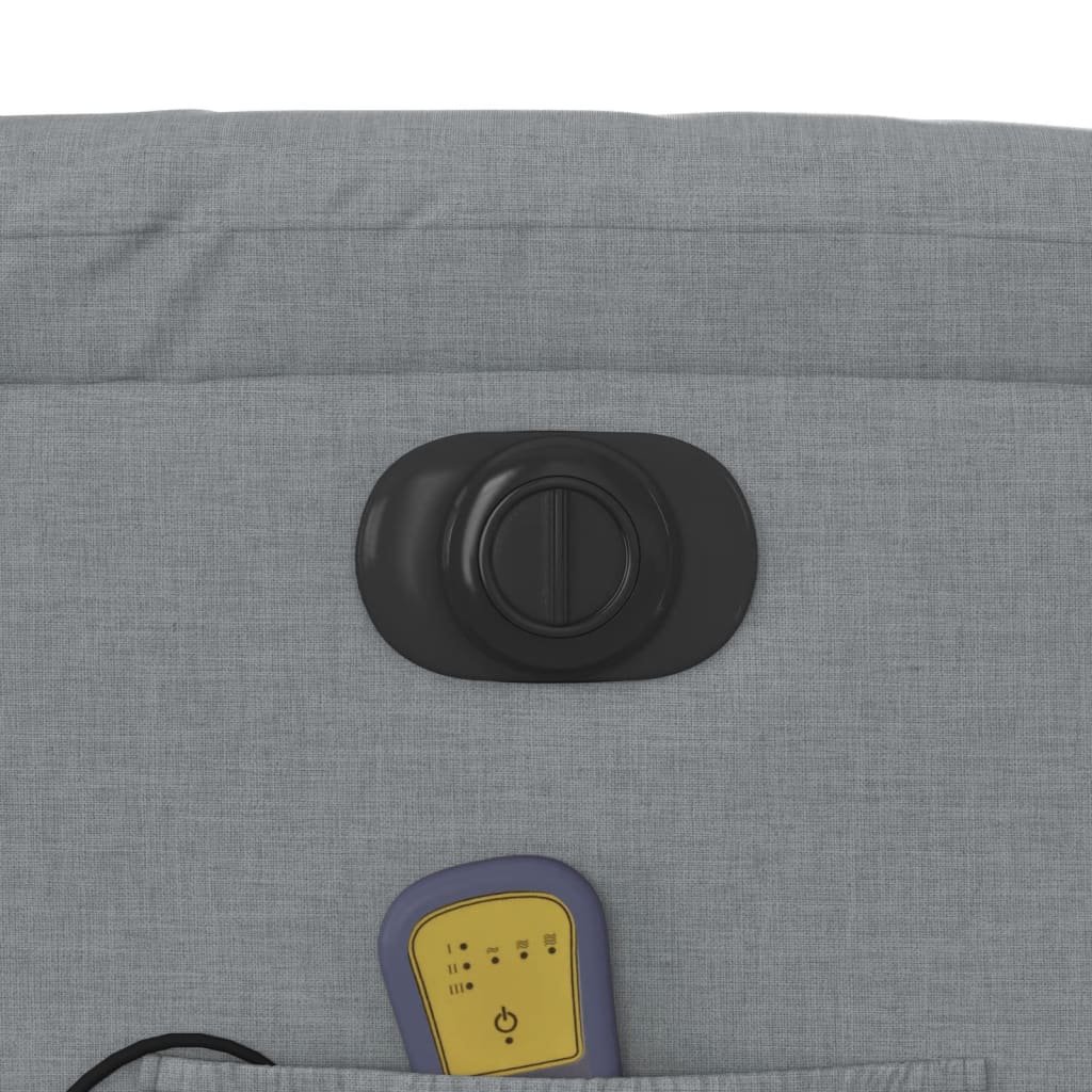 Poltrona Alzapersona Massaggi Elettrica Grigio Chiaro Tessuto - homemem39