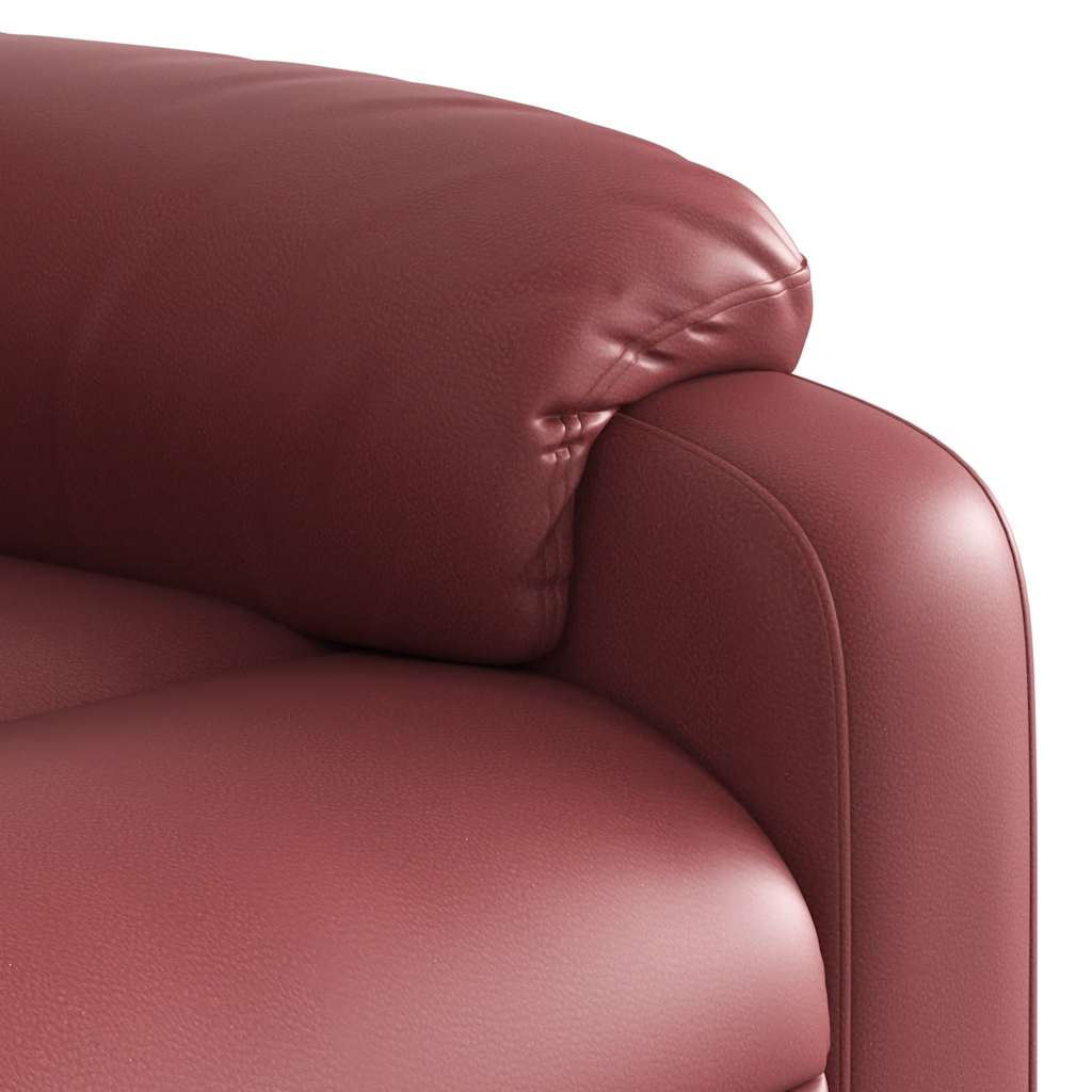 Poltrona Reclinabile Elettrica Rosso Vino in Similpelle | homemem39