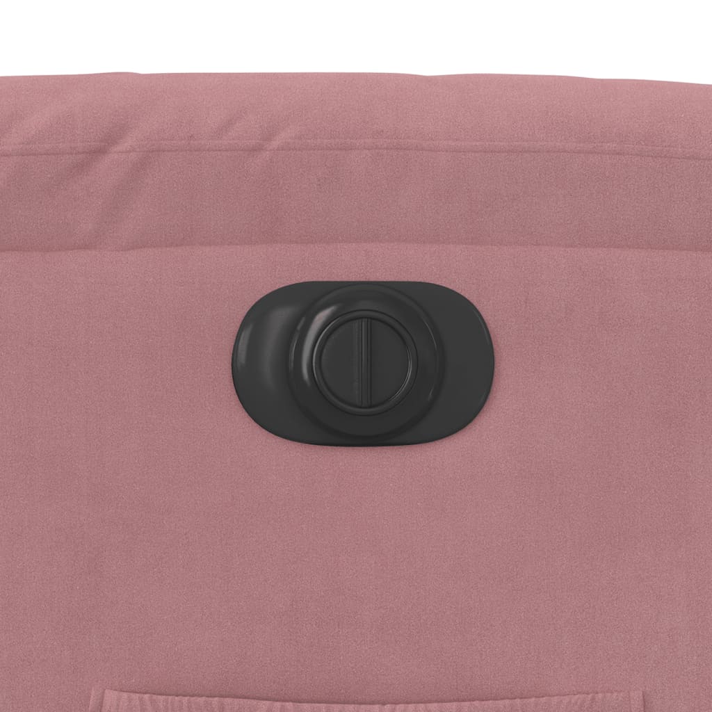 Poltrona Elettrica Reclinabile Massaggio in Velluto Rosa | homemem39