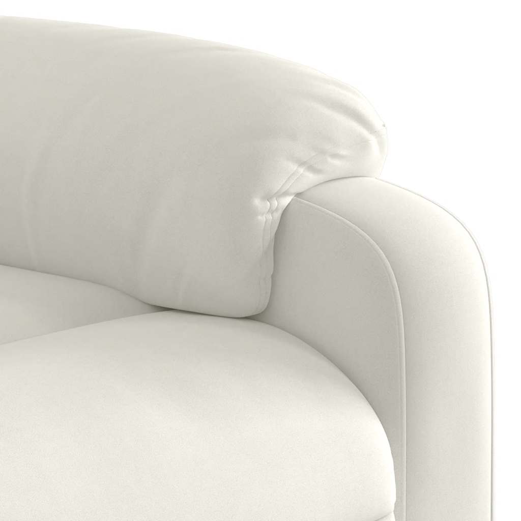 Poltrona Elettrica Reclinabile Crema in Velluto | homemem39