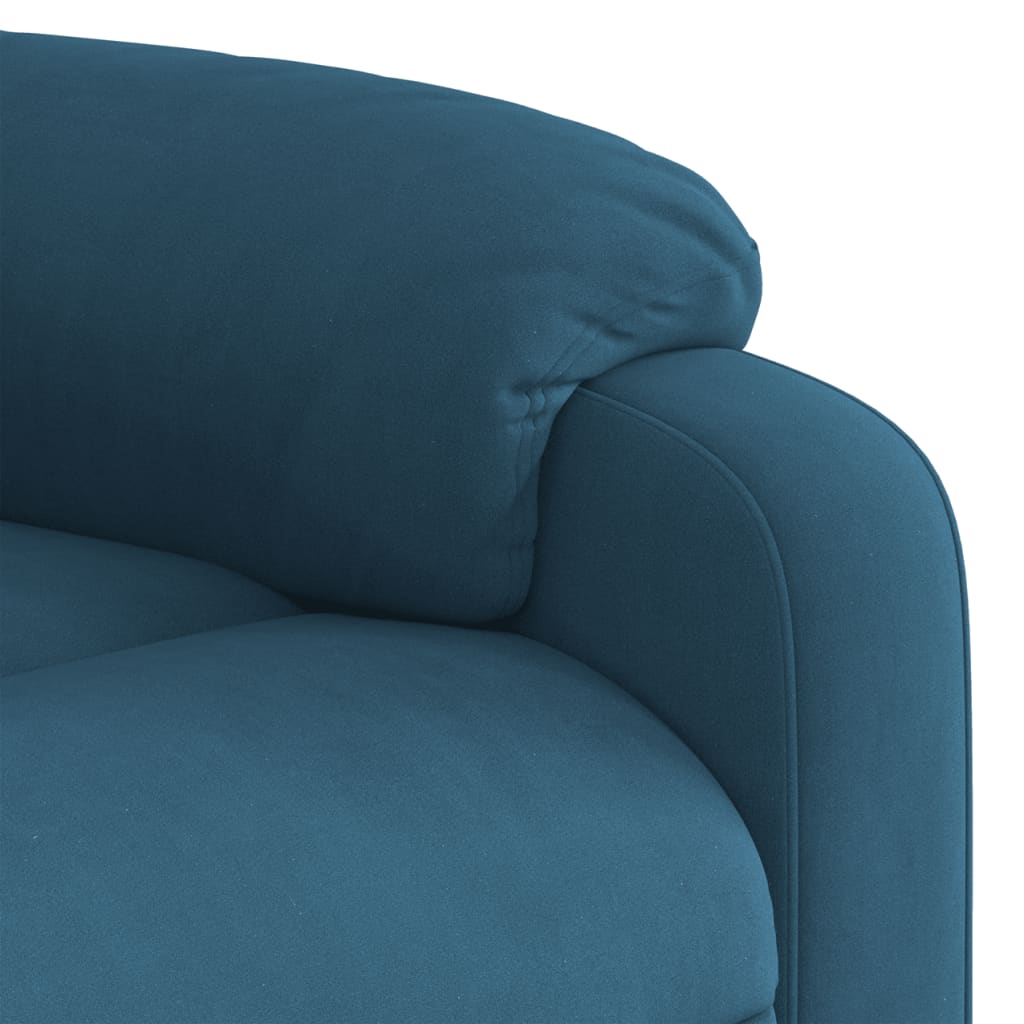 Poltrona Reclinabile Elettrica Blu in Velluto | homemem39
