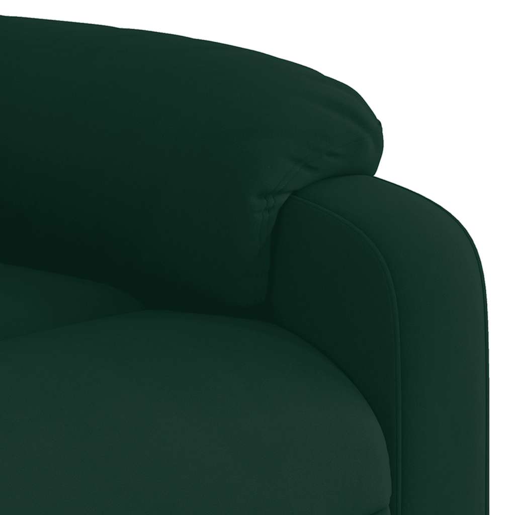 Poltrona Alzapersona Reclinabile Verde Scuro in Velluto | homemem39