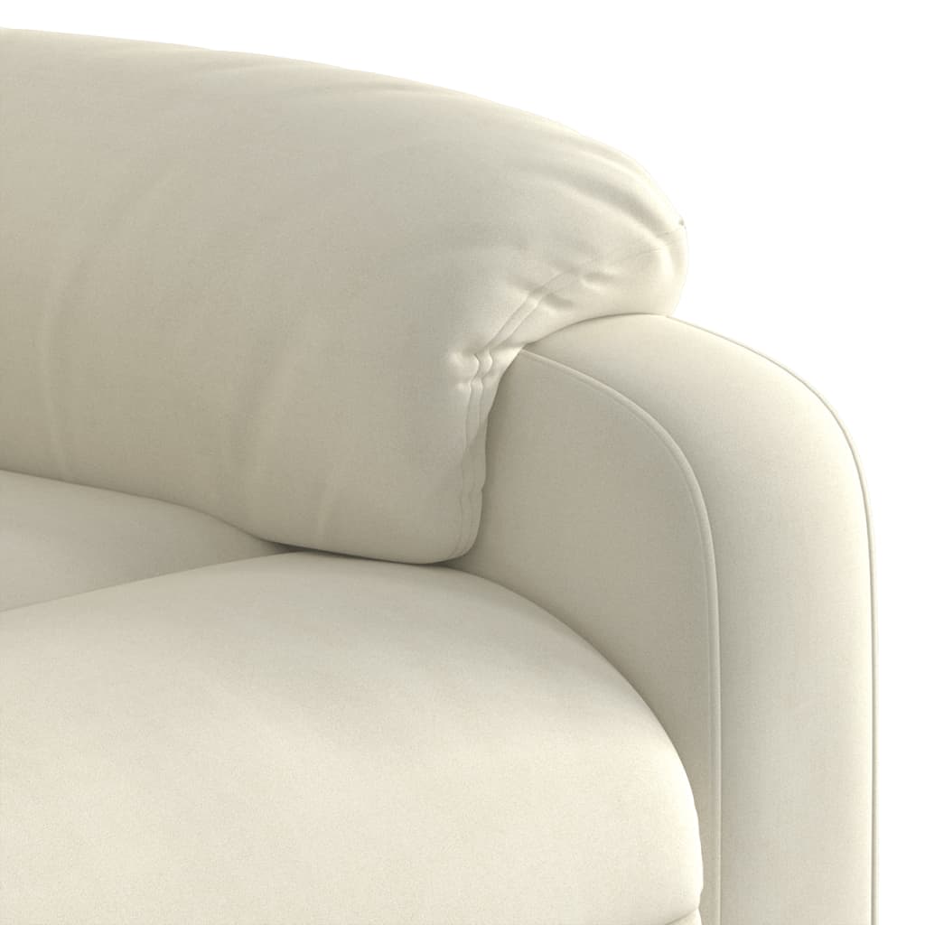 Poltrona Alzapersona Reclinabile Crema in Velluto | homemem39