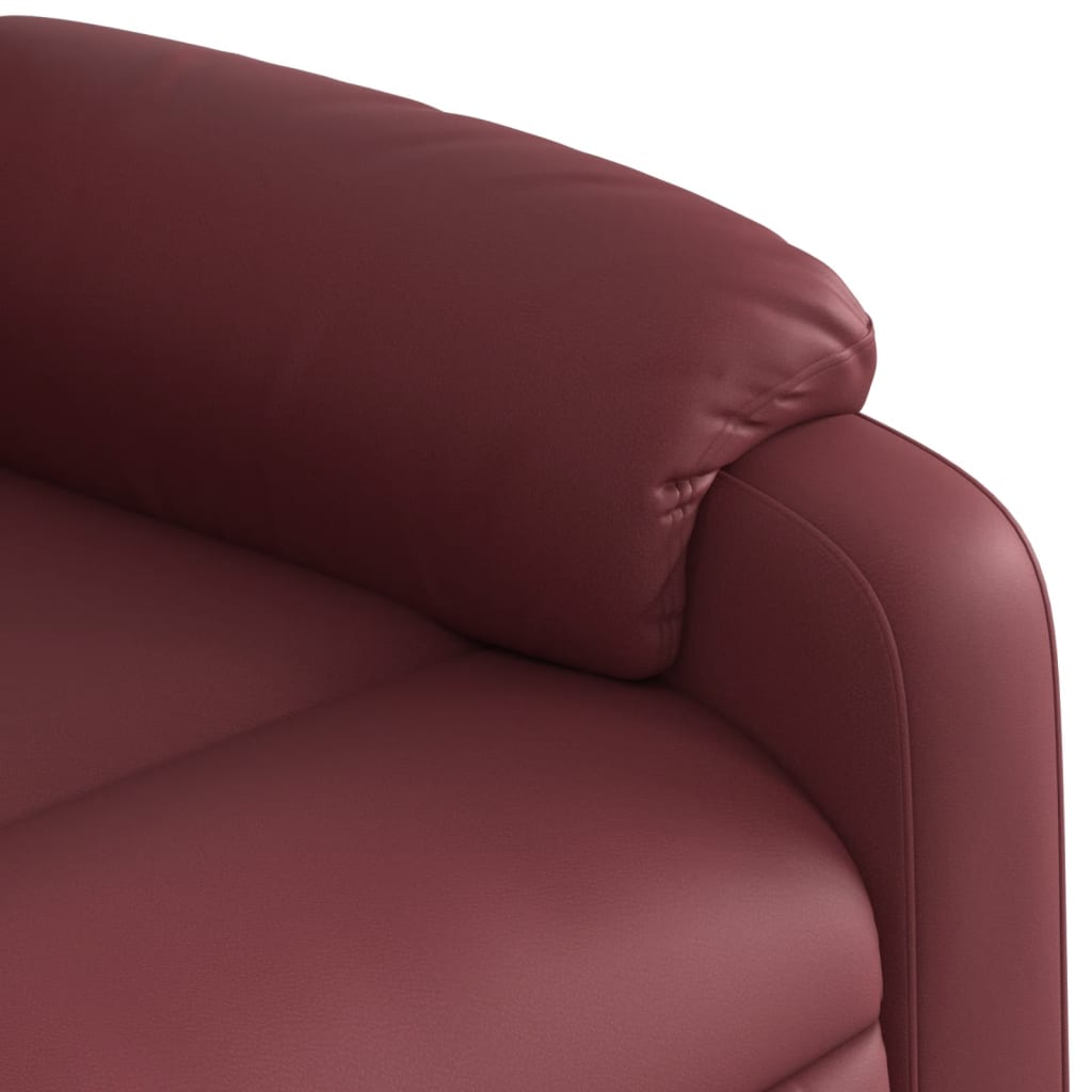Poltrona Reclinabile Elettrica Rosso Vino in Similpelle | homemem39