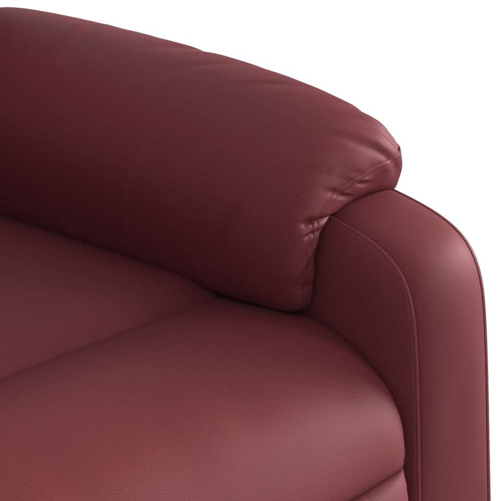 Poltrona Massaggiante Reclinabile Rosso Vino in Similpelle | homemem39