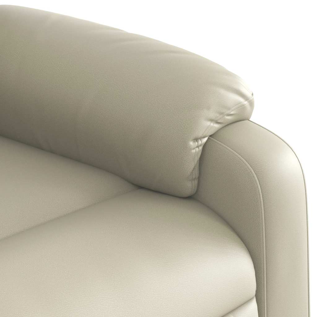 Poltrona Alzapersona Reclinabile Massaggio Crema Similpelle | homemem39