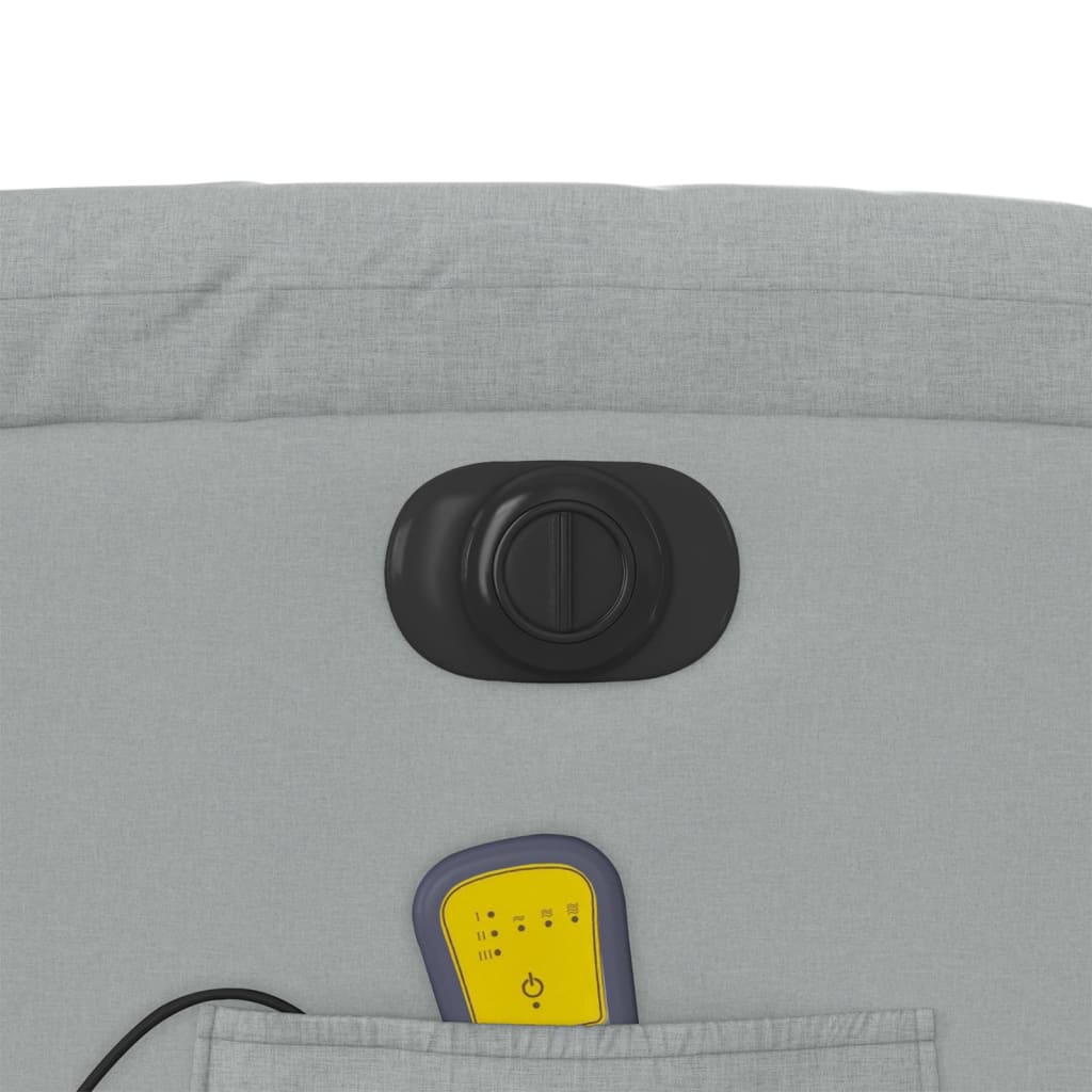 Poltrona Reclinabile Massaggio Elettrica Grigio Chiaro Tessuto - homemem39