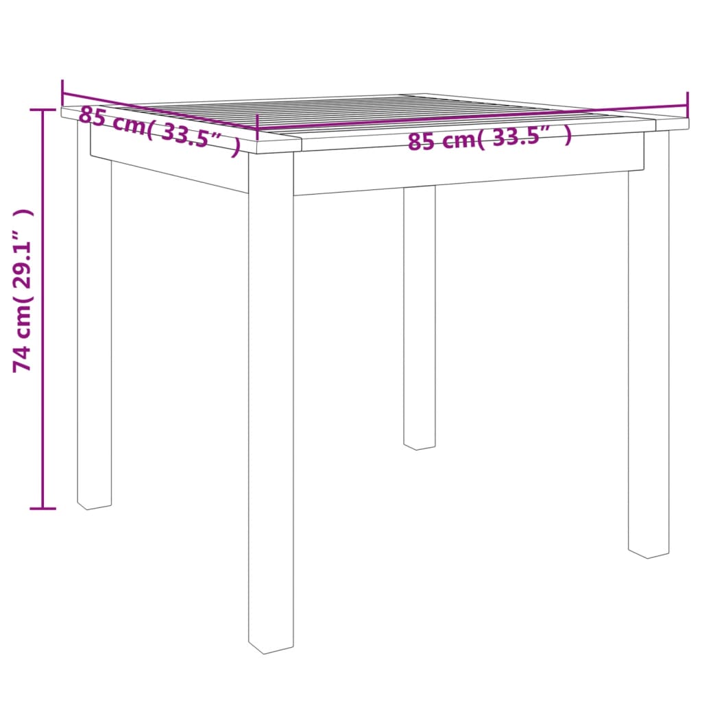 Set da Pranzo per Giardino 5 pz in Legno Massello di Acacia | homemem39