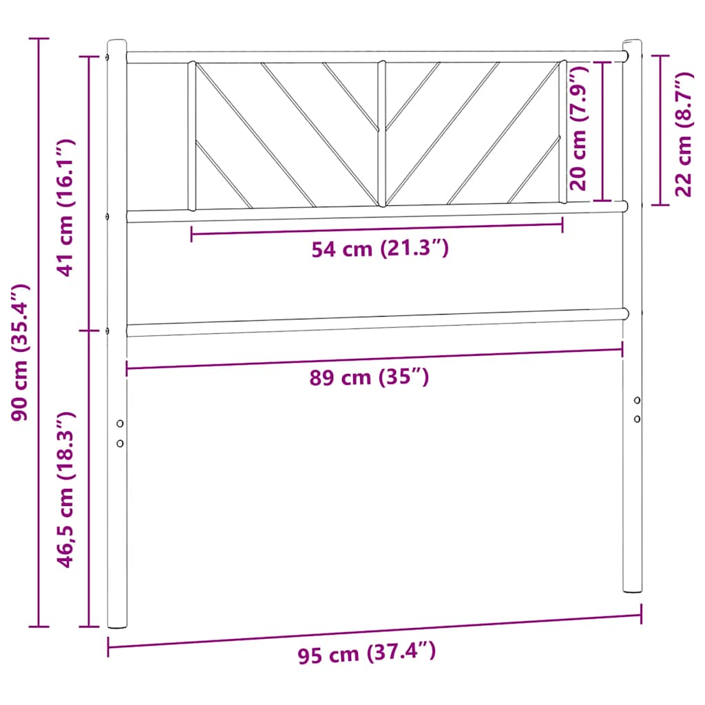 Testiera di Ricambio in Metallo Bianco 90 cm | homemem39