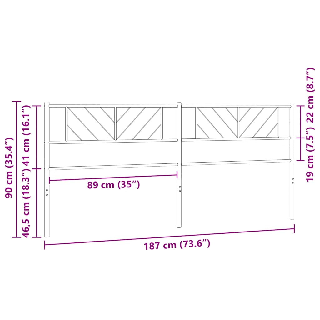 Testiera di Ricambio in Metallo Bianco 180 cm | homemem39