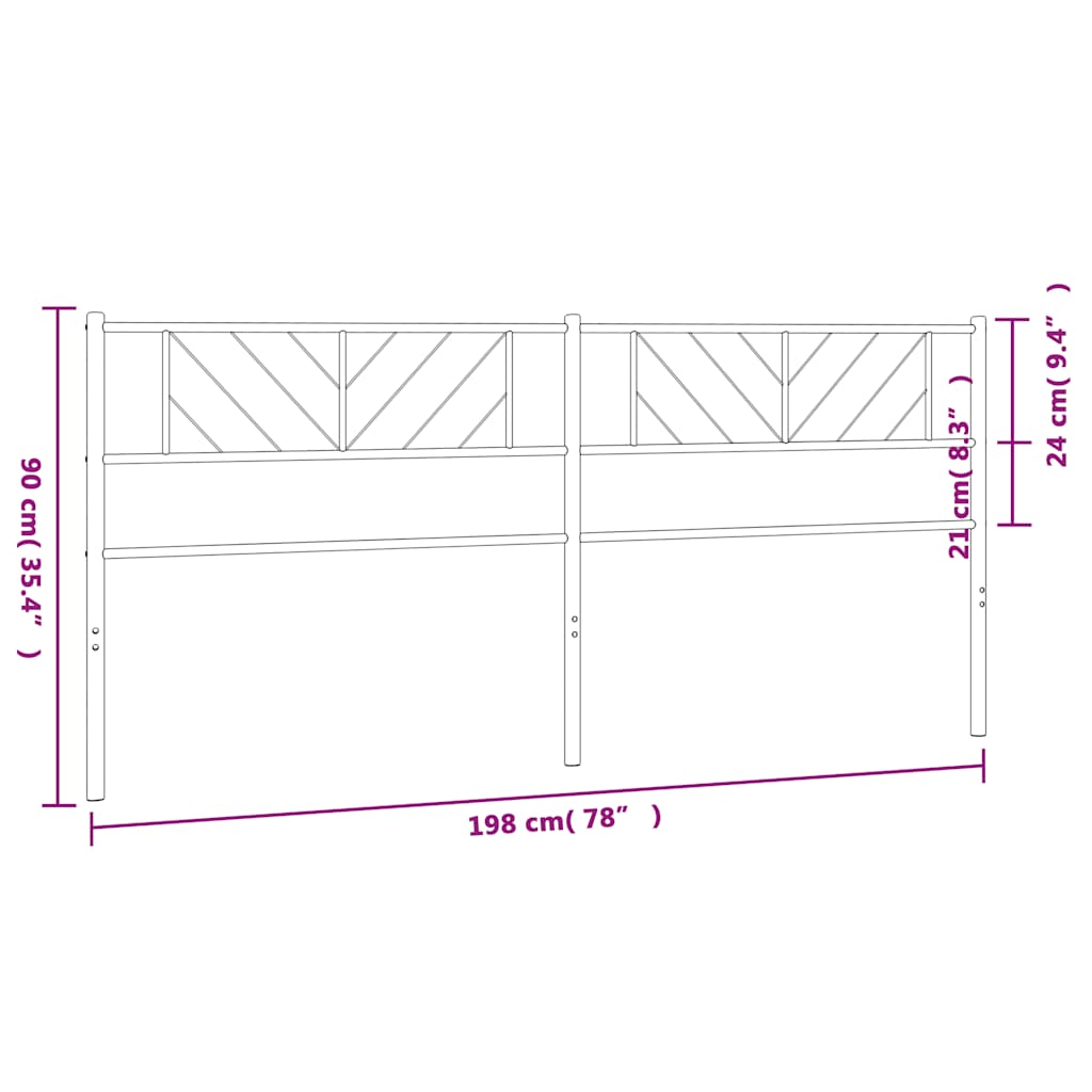 Testiera di Ricambio in Metallo Bianco 193 cm | homemem39