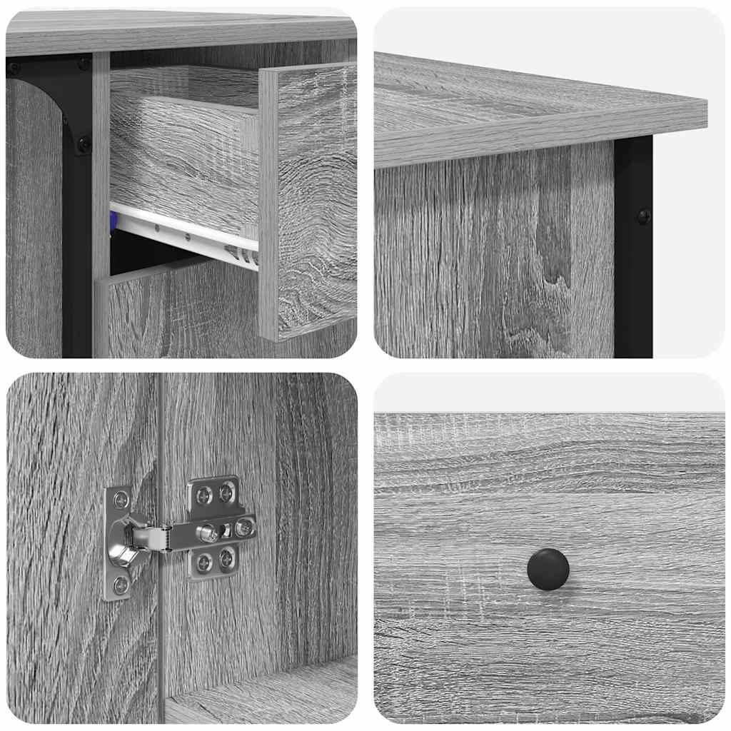 Scrivania Grigio Sonoma 141x141x75 cm in Legno Multistrato