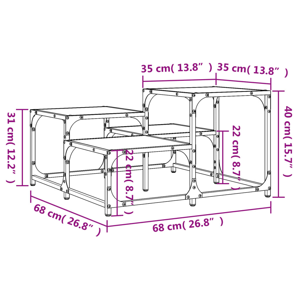 Tavolino da Salotto Rovere Sonoma 68x68x40 cm Legno Multistrato | homemem39