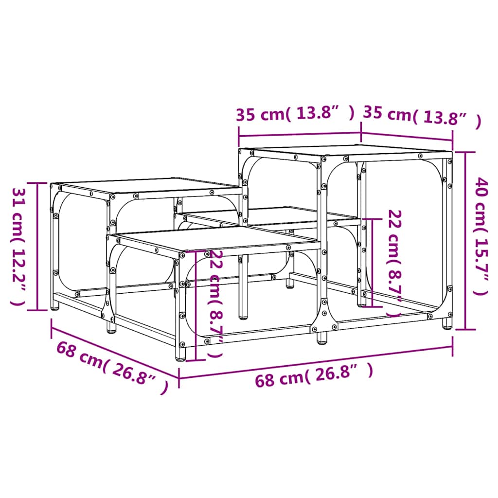 Tavolino da Salotto Grigio Sonoma 68x68x40 cm Legno Multistrato