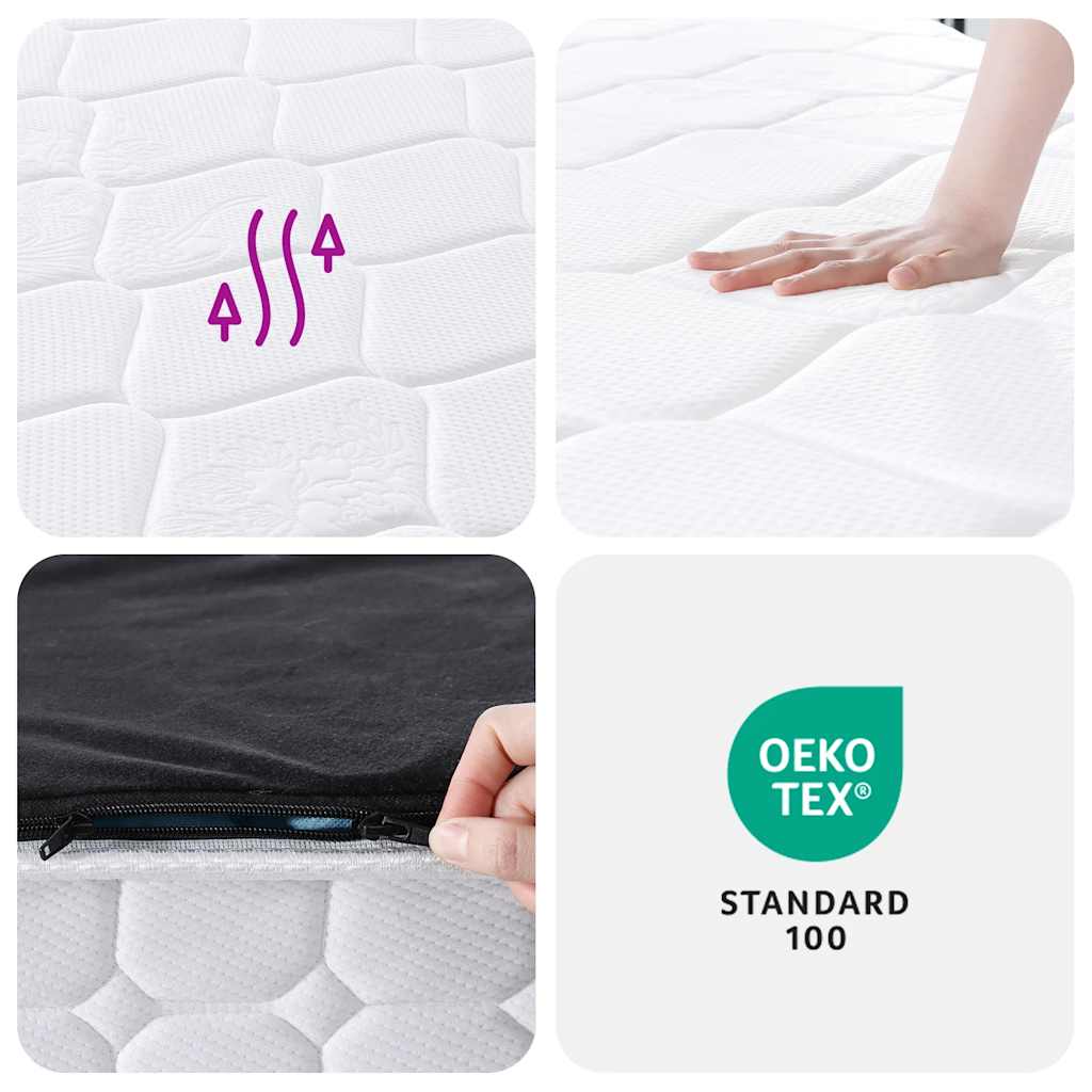 Materasso a Molle Insacchettate Medio Rigido 200x200 cm | homemem39