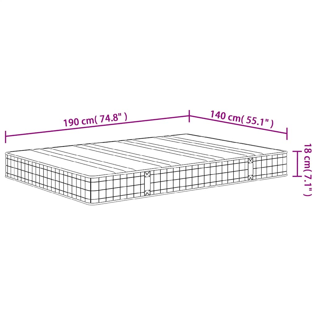 Materasso a Molle Bonnel Medio 140x190 cm - homemem39