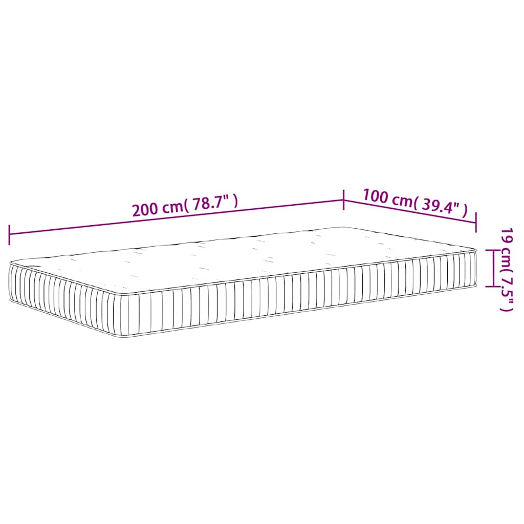 Materasso a Molle Insacchettate Medio 100x200 cm