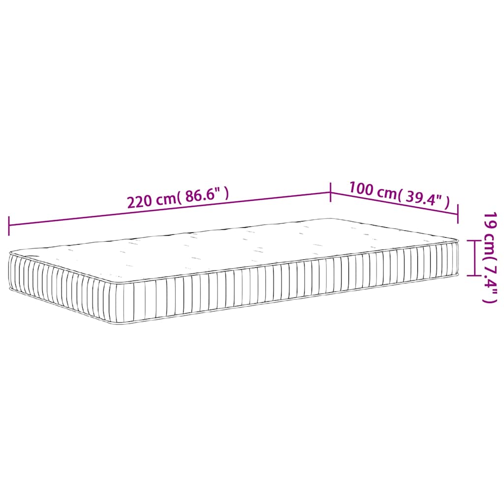 Materasso a Molle Insacchettate Medio 100x220 cm | homemem39