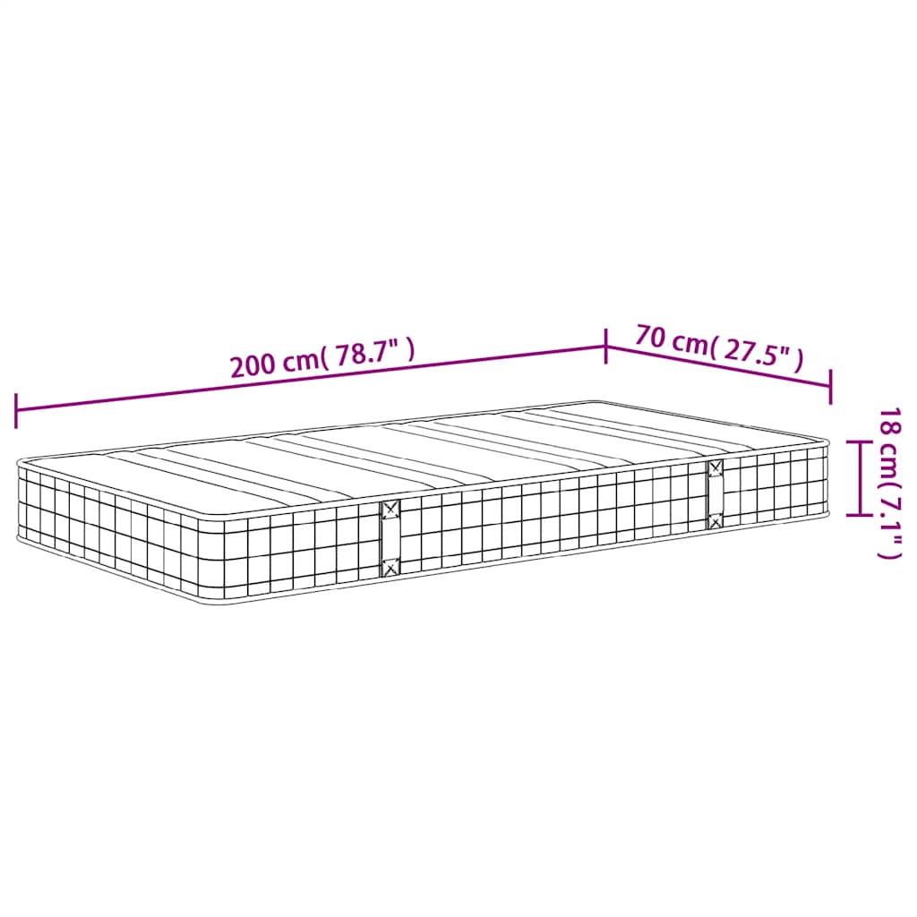 Materasso a Molle Bonnel Medio 70x200 cm | homemem39