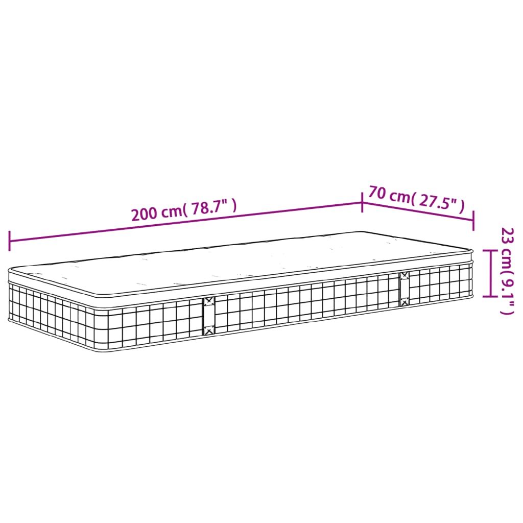Materasso a Molle Bonnel Medio 70x200 cm | homemem39