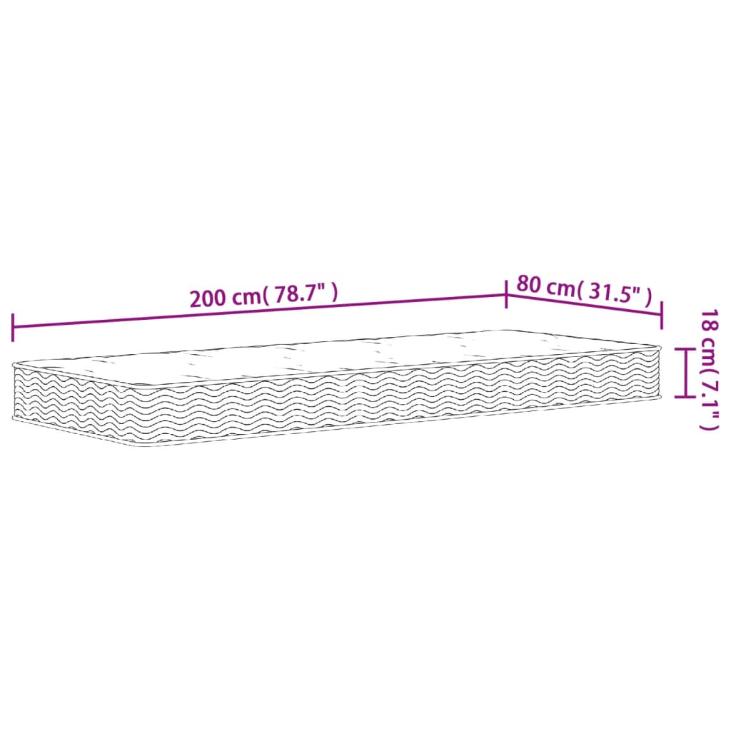 Materasso a Molle Bonnel Medio 80x200 cm | homemem39