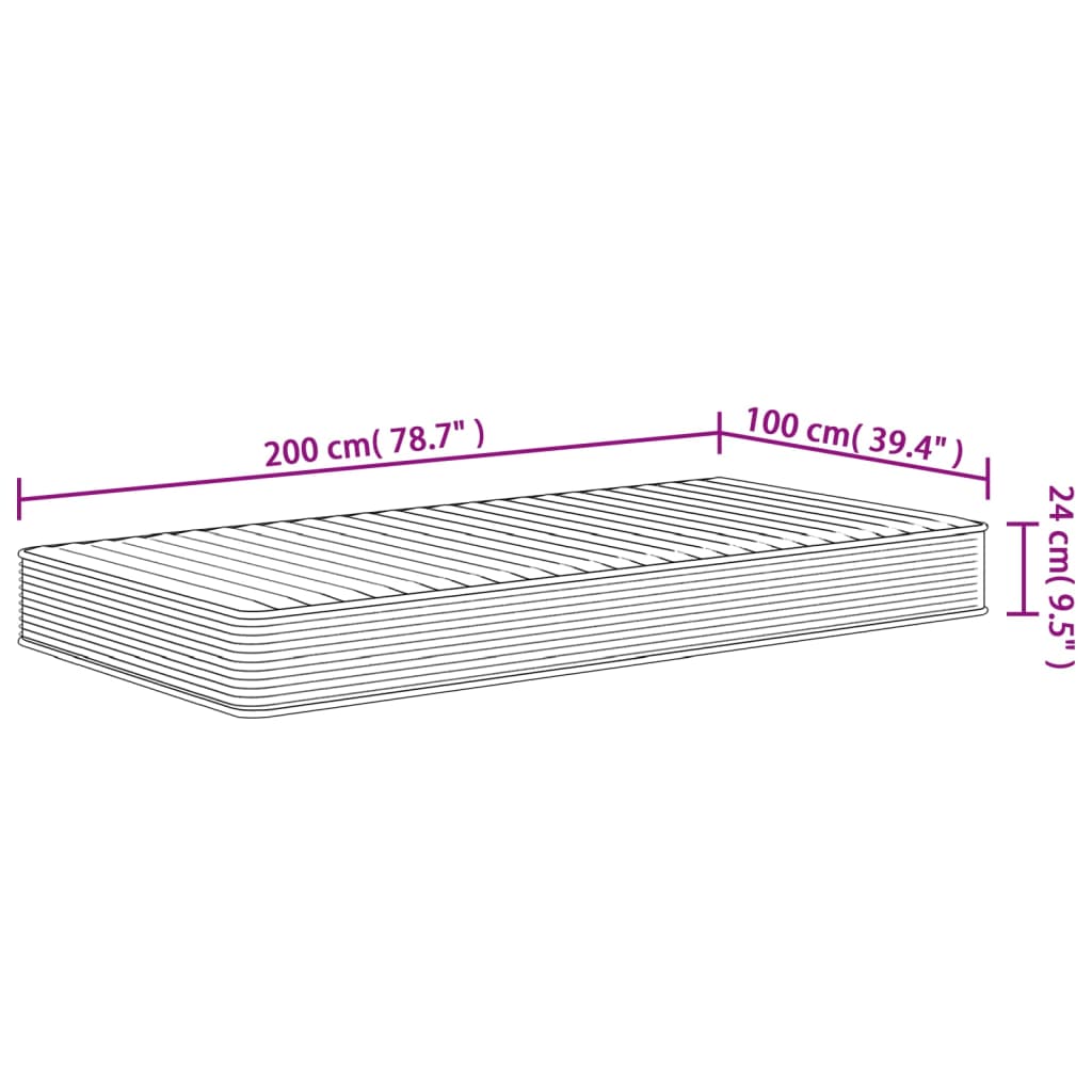 Materasso in Schiuma Mediamente Morbido 100x200 cm | homemem39