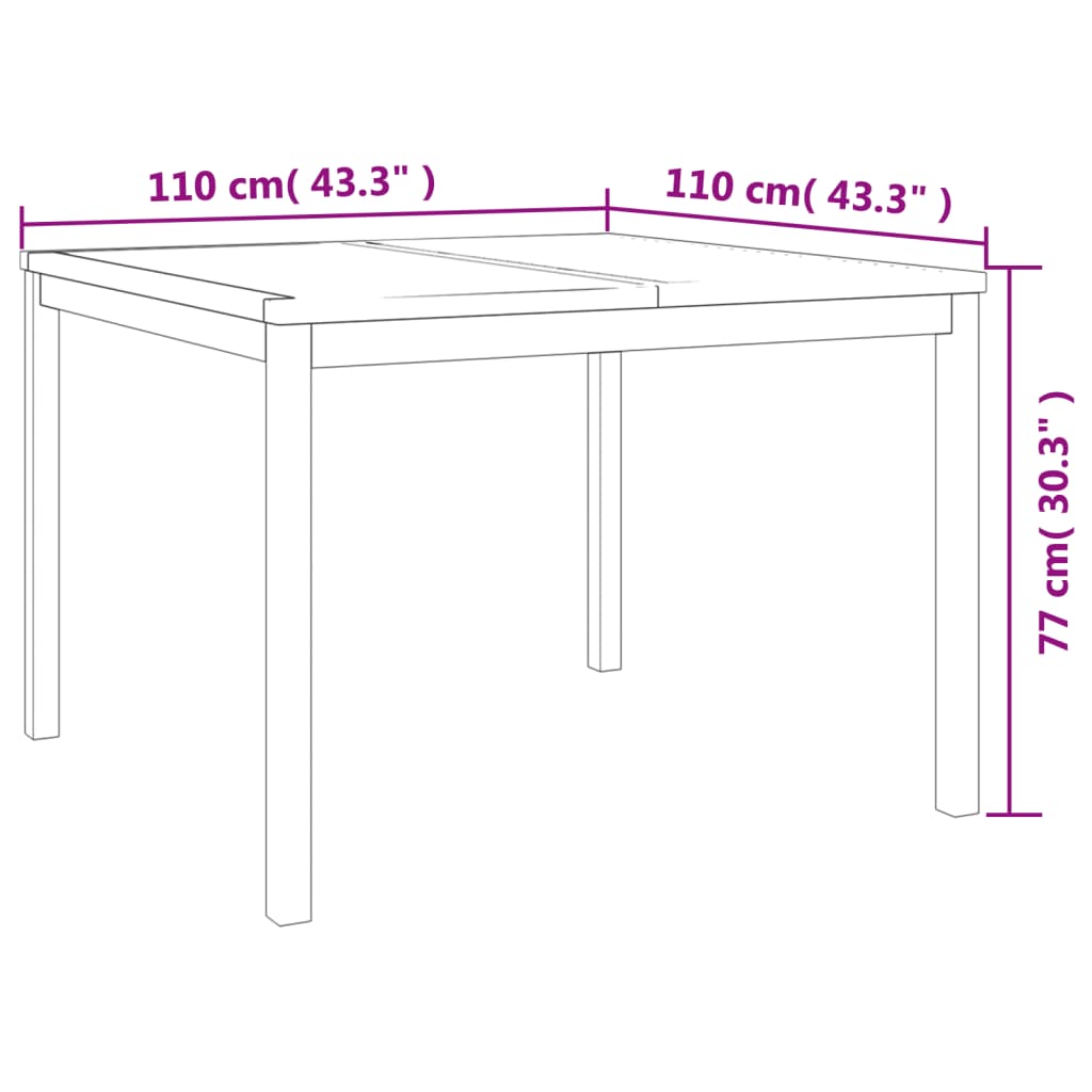 Set da Pranzo per Giardino 3 pz in Legno Massello di Teak | homemem39