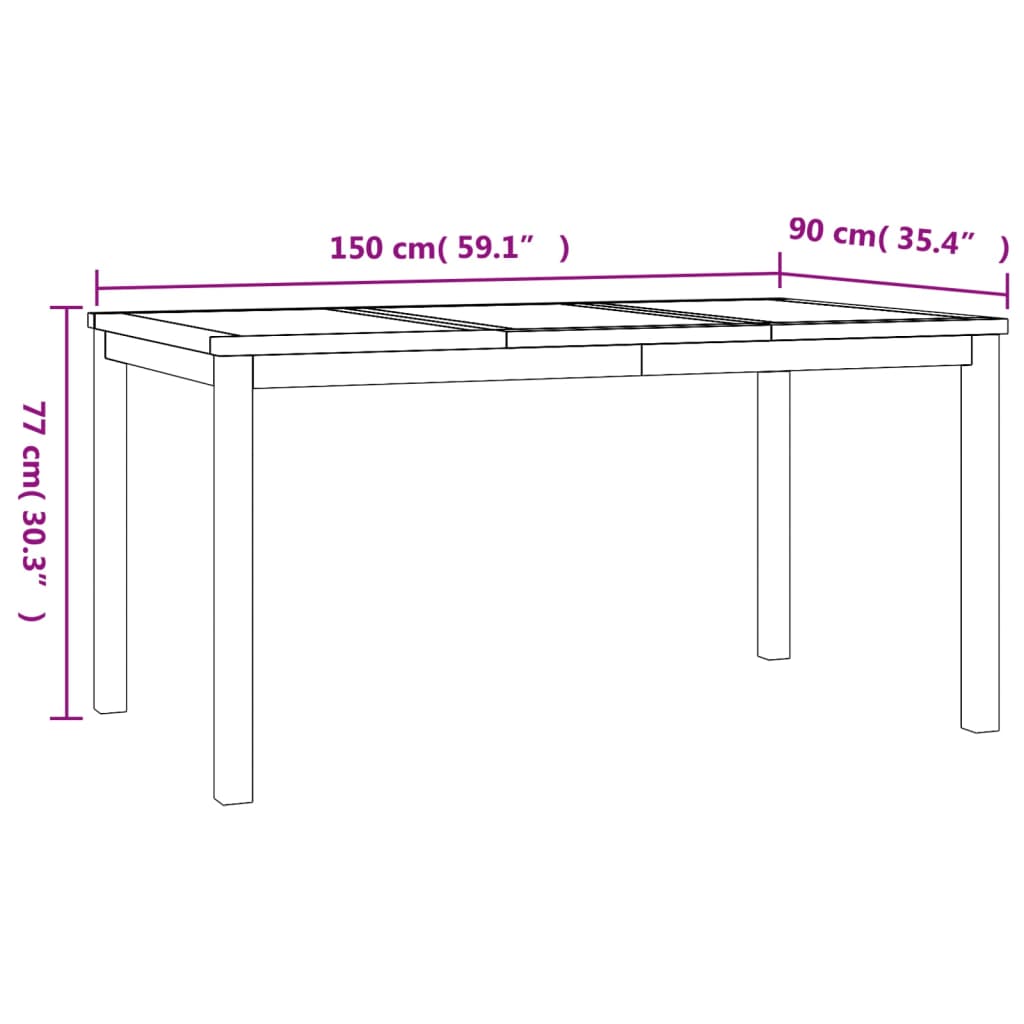 Set da Pranzo da Giardino 7 pz in Legno Massello di Teak - homemem39