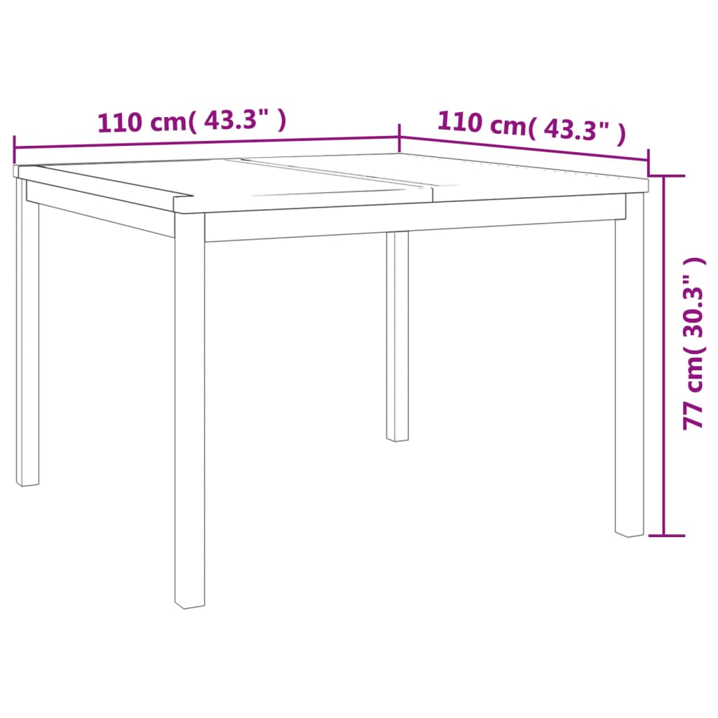Set da Pranzo per Giardino 3 pz in Legno Massello di Teak | homemem39