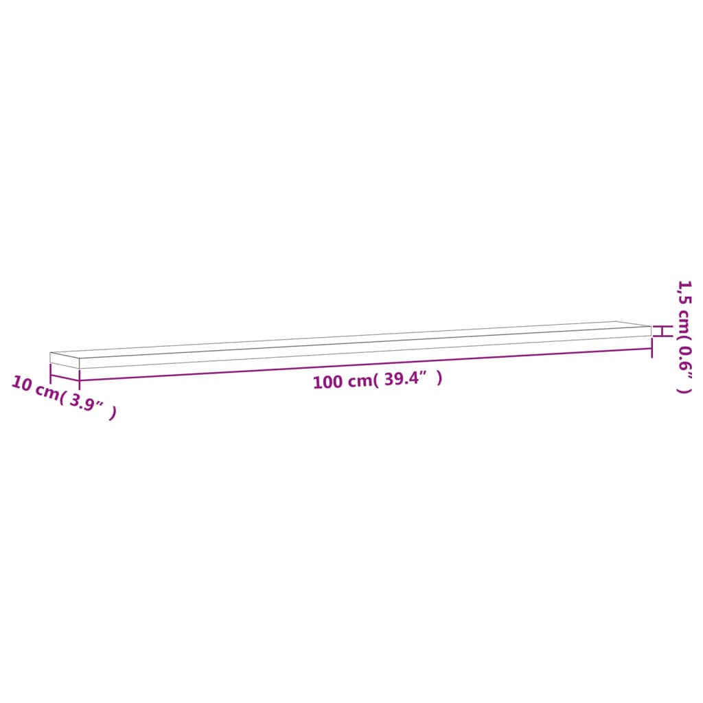 Mensole Parete 4pz Grigio Sonoma 100x10x1,5cm Legno Multistrato | homemem39