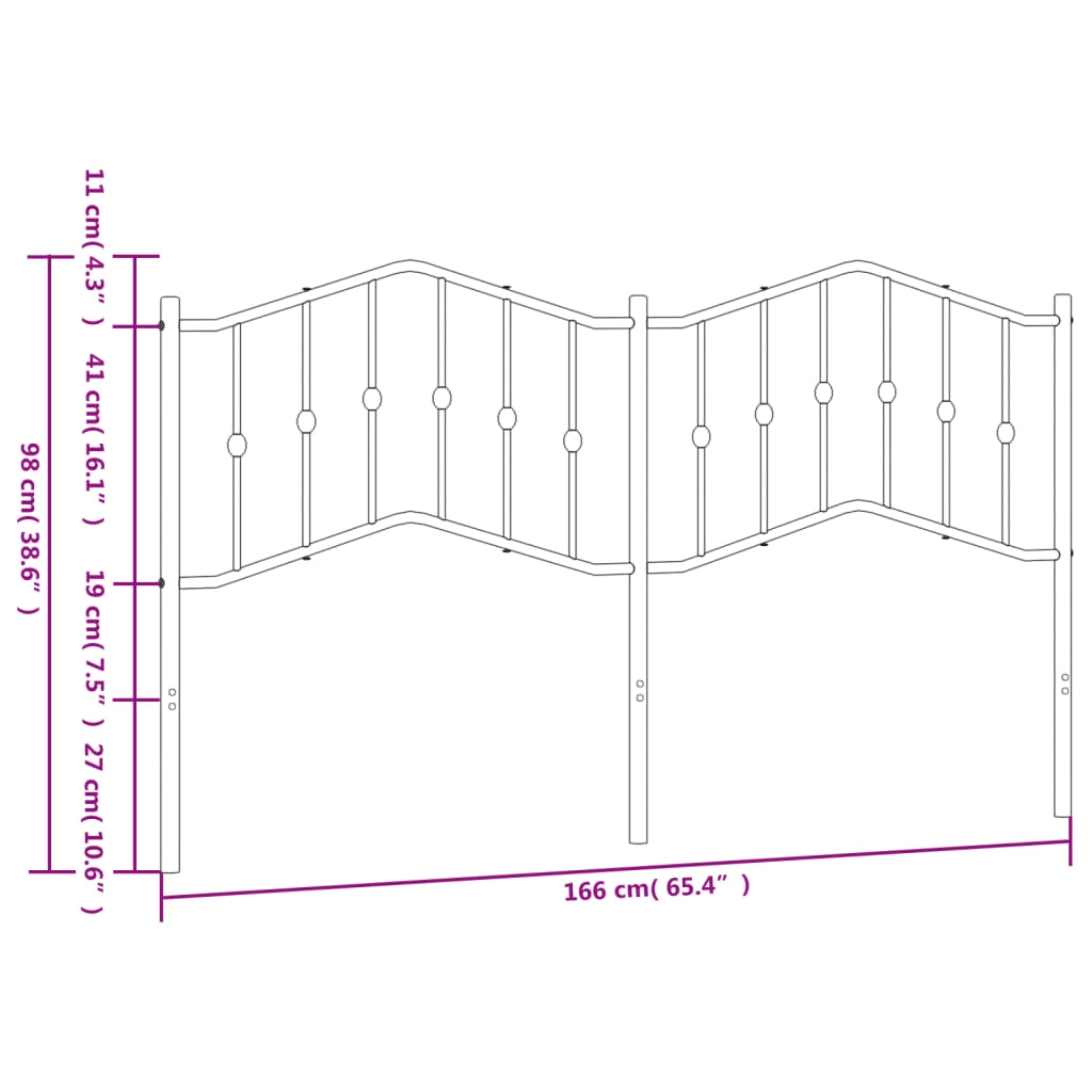 Testiera di Ricambio in Metallo Bianco 160 cm | homemem39