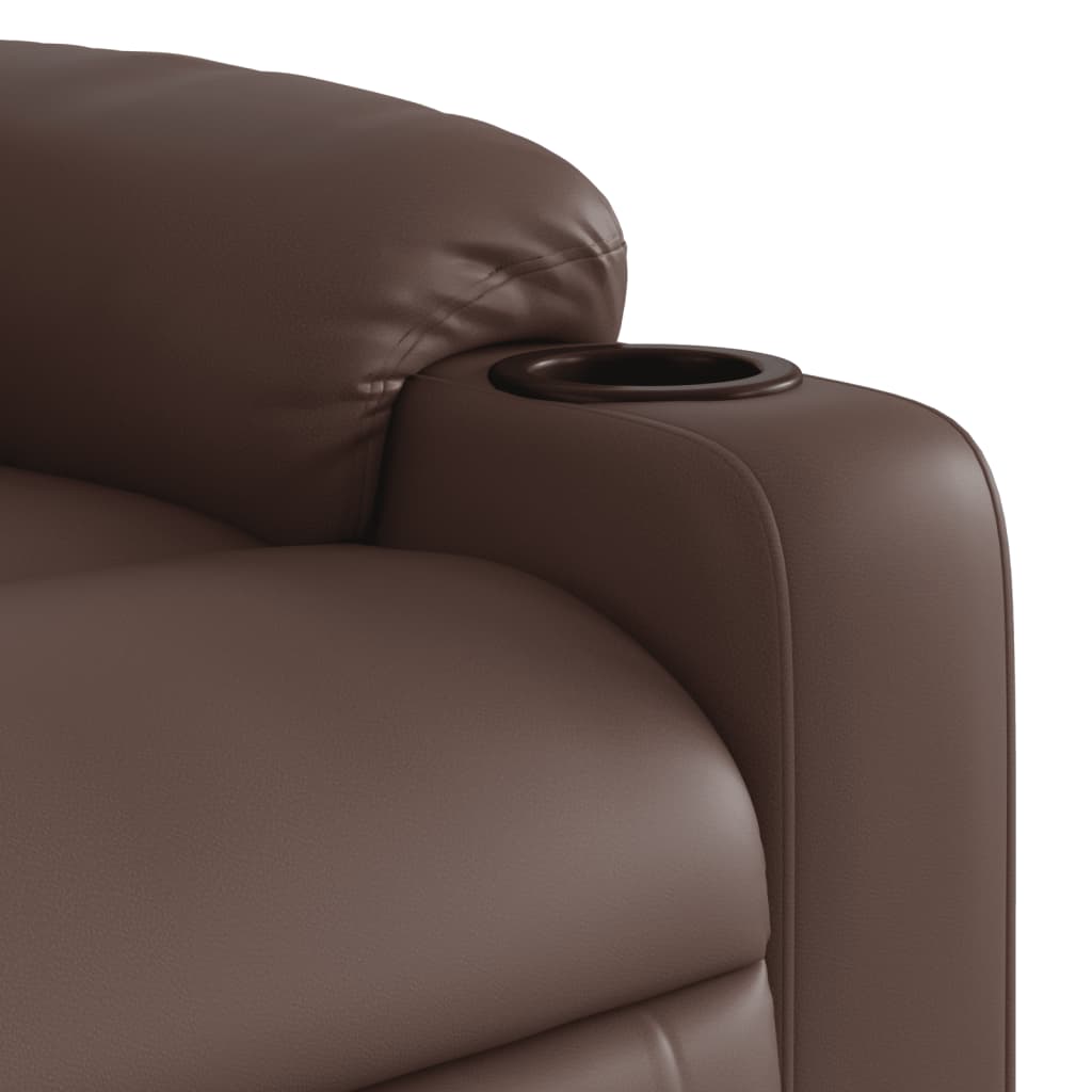 Poltrona Reclinabile Elettrica Marrone in Similpelle | homemem39