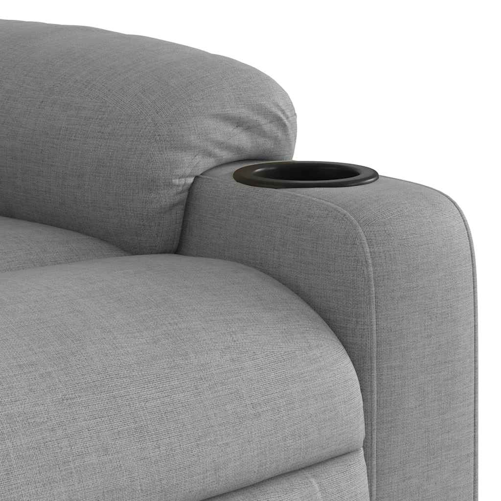 Poltrona Alzapersona Massaggi Reclinabile Grigio Chiaro Tessuto | homemem39