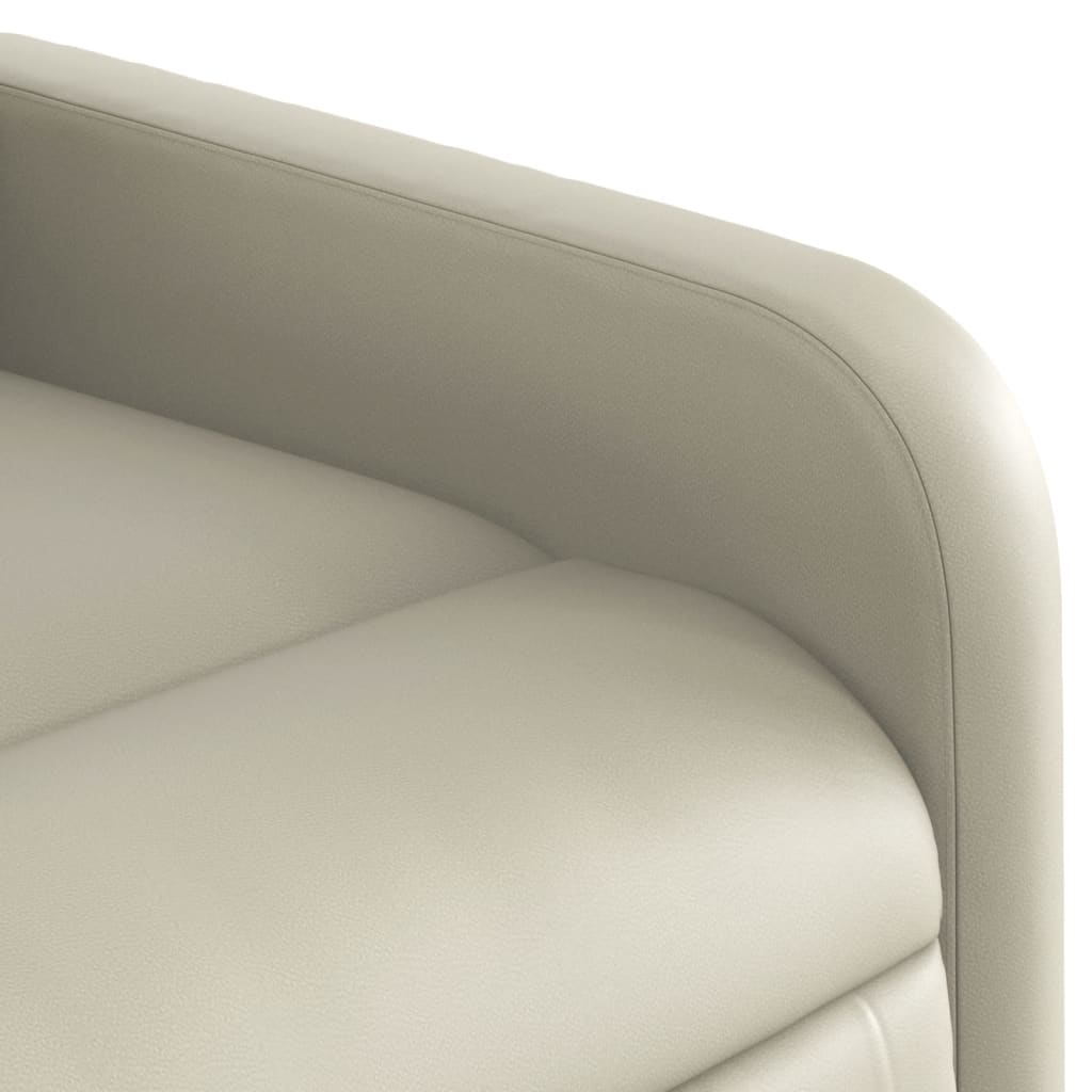Poltrona Massaggiante Elettrica Reclinabile Crema Similpelle | homemem39