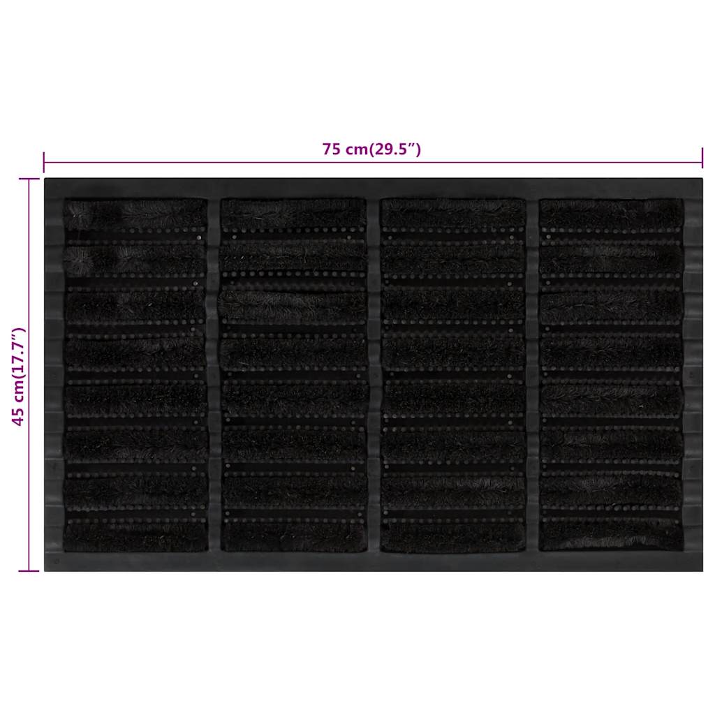 Zerbino Rettangolare 45x75 cm in Gomma e Fibra di Cocco