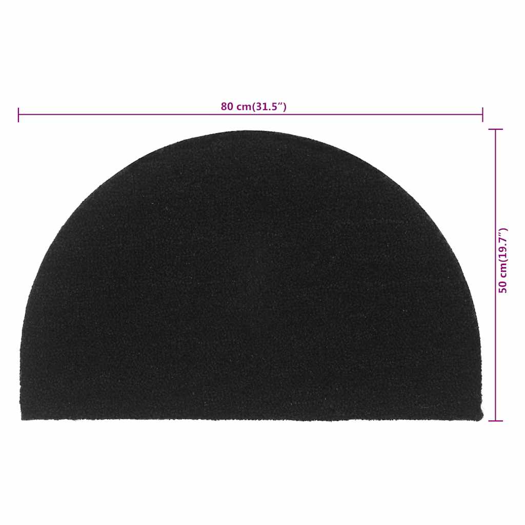 Zerbino Nero Mezzo Rotondo 50x80 cm Fibra di Cocco | homemem39
