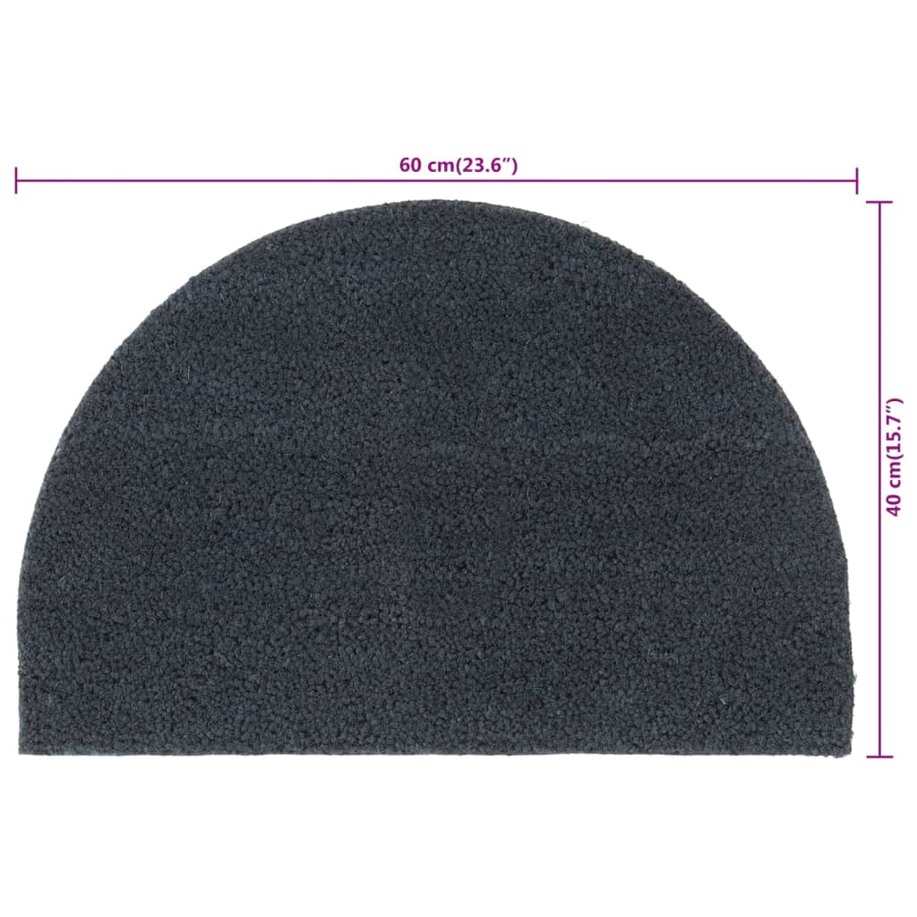 Zerbino Grigio Scuro Mezzo Rotondo 40x60 cm Fibra di Cocco | homemem39