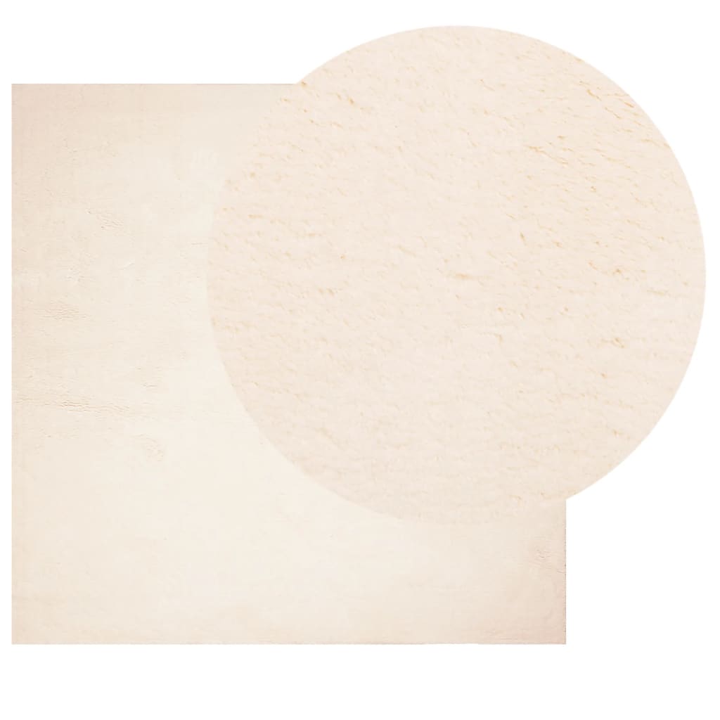 Tappeto a Pelo Corto HUARTE Morbido e Lavabile Beige 240x240 cm | homemem39