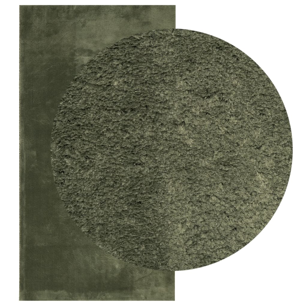 Tappeto Pelo Corto HUARTE Morbido Lavabile Verde Bosco 60x110cm | homemem39