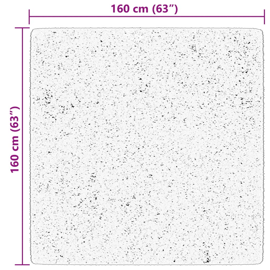 Tappeto a Pelo Corto HUARTE Morbido e Lavabile Nero 160x160cm
