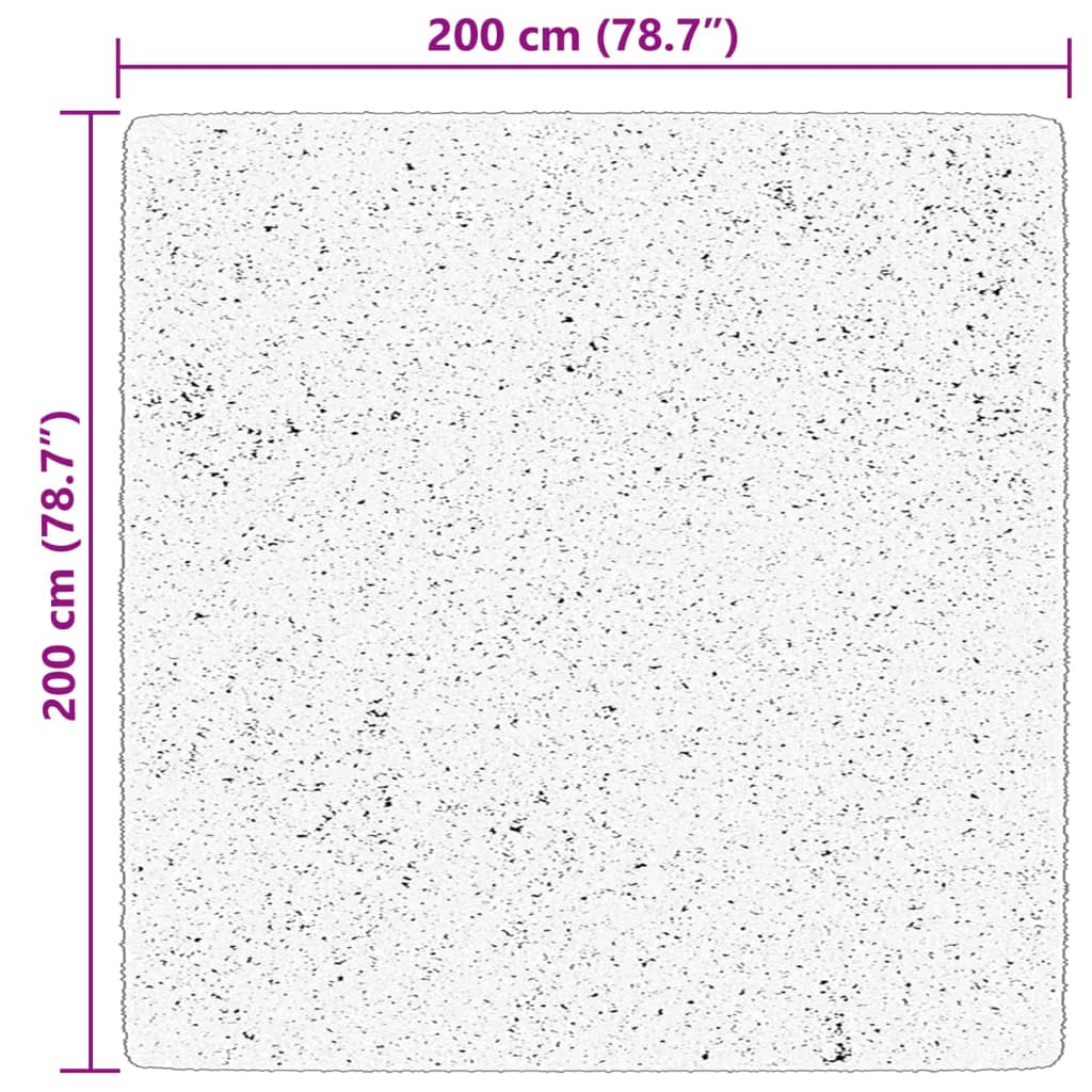 Tappeto a Pelo Corto HUARTE Morbido e Lavabile Nero 200x200cm | homemem39