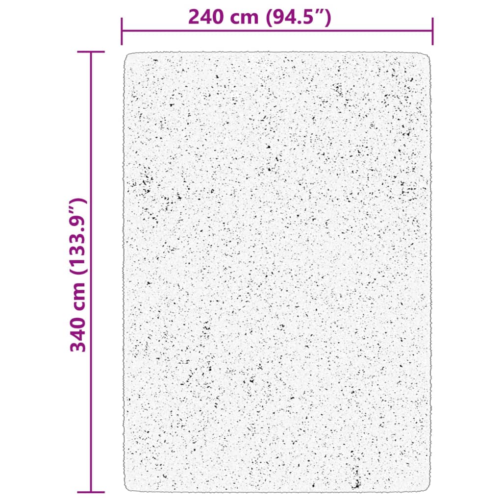 Tappeto a Pelo Corto HUARTE Morbido e Lavabile Nero 240x340cm | homemem39