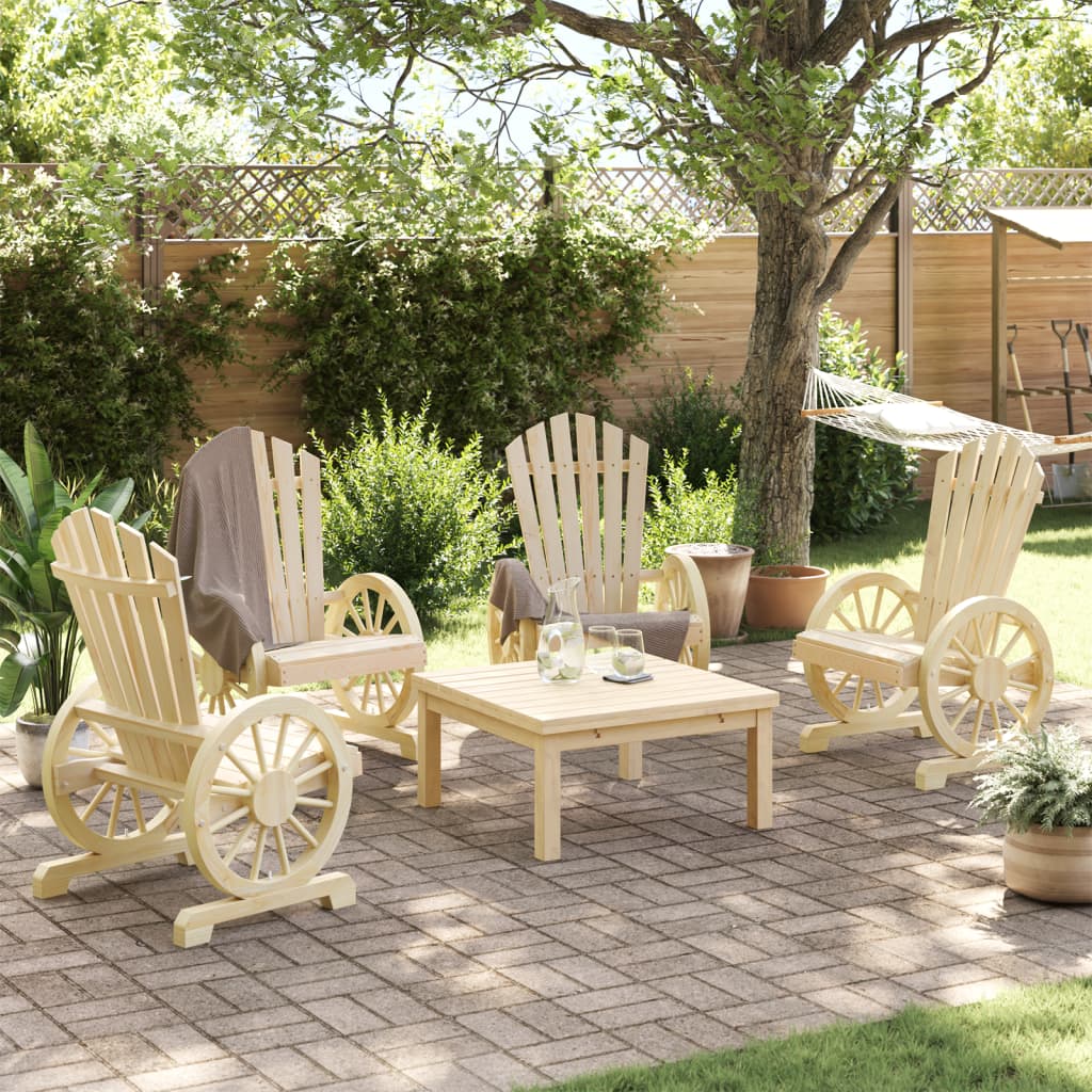 Sedie da Giardino Adirondack 4 pz in Legno Massello di Abete | homemem39