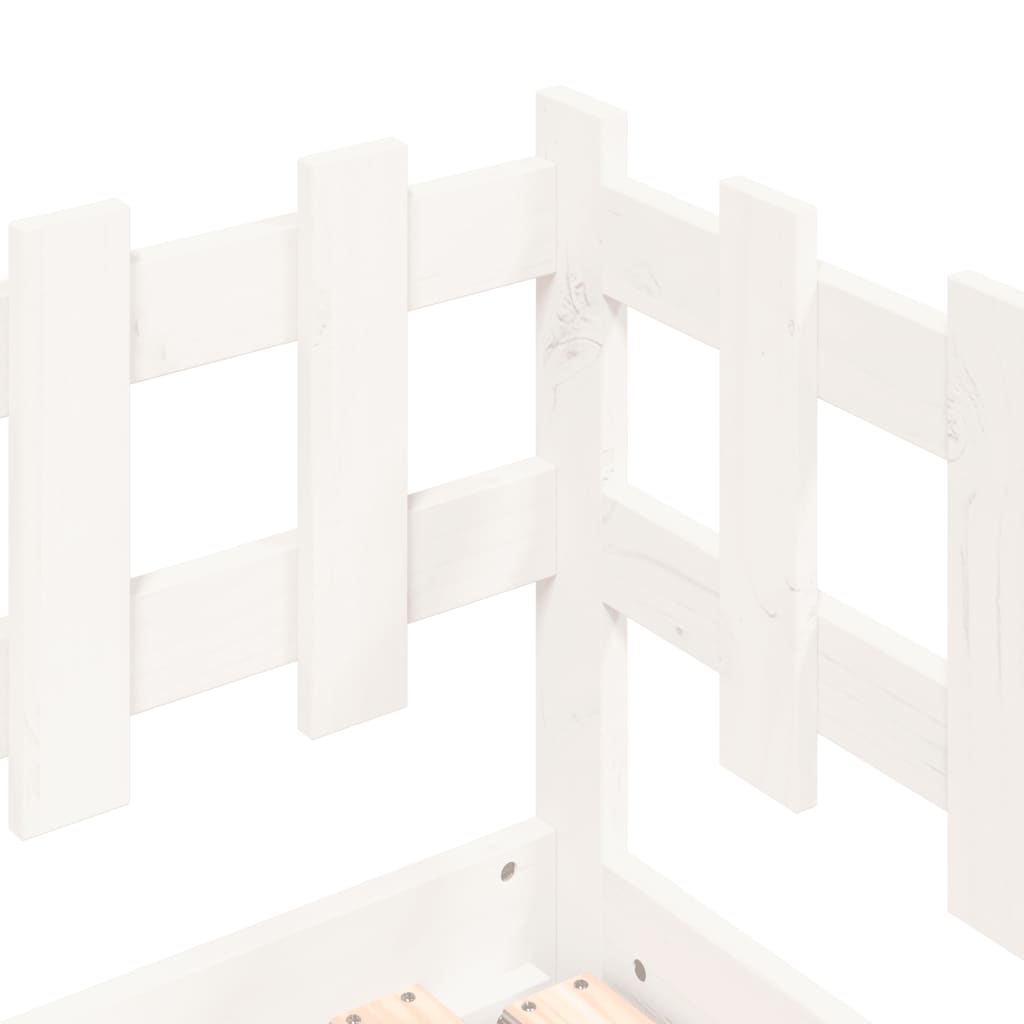 Dormeuse Estraibile Bianca 2x(90x190) cm Legno Massello di Pino | homemem39