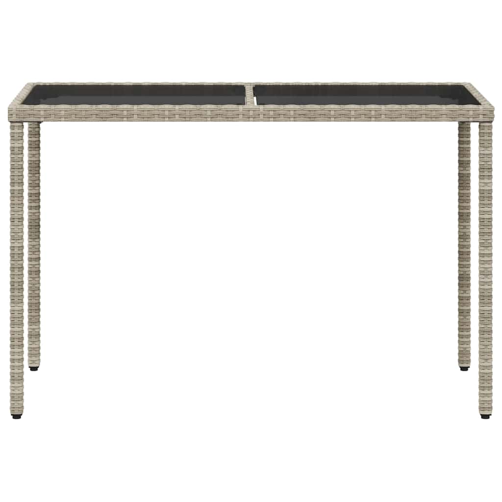 Set Pranzo da Giardino 5pz con Cuscini Grigio Chiaro Polyrattan