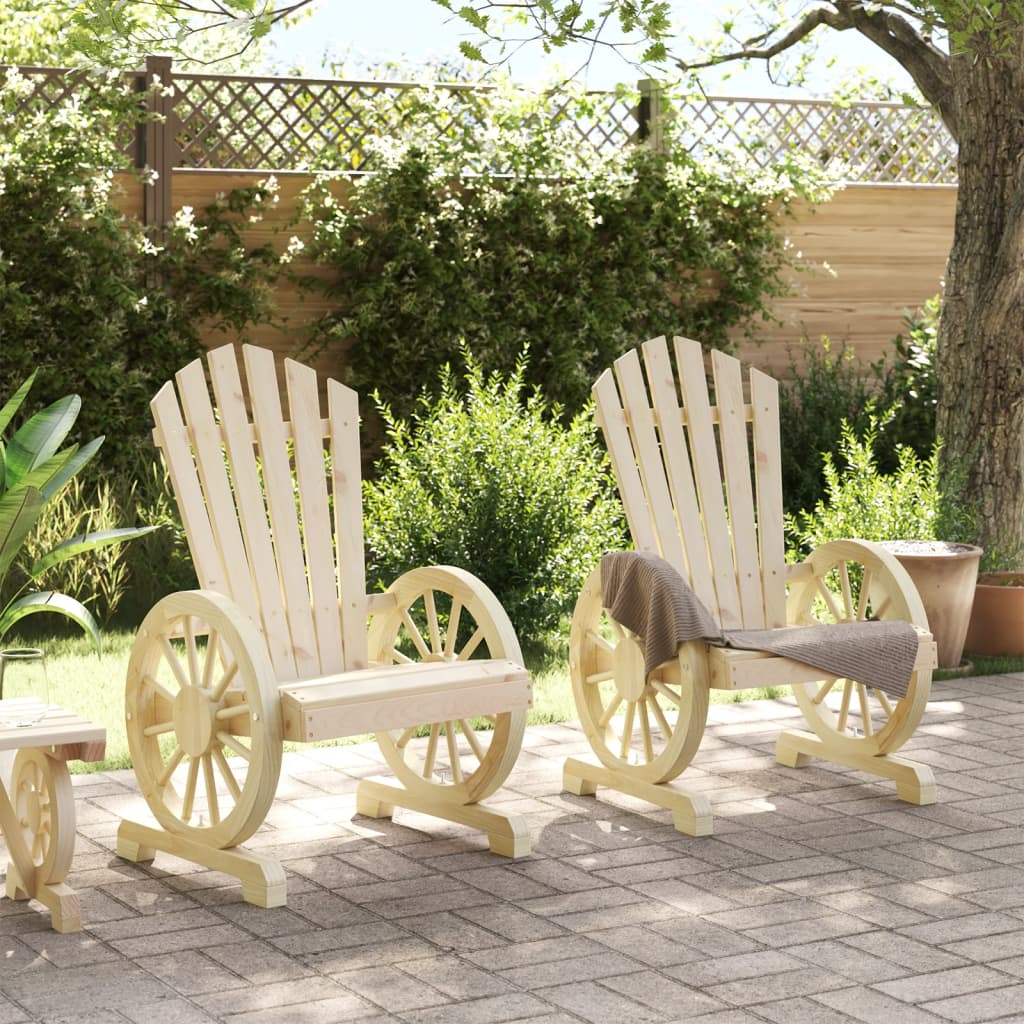 Sedie da Giardino Adirondack 2 pz in Legno Massello di Abete | homemem39